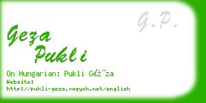 geza pukli business card